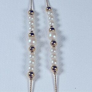 1980 Costume Retro Gold Tone Faux Pearl necklace 18”